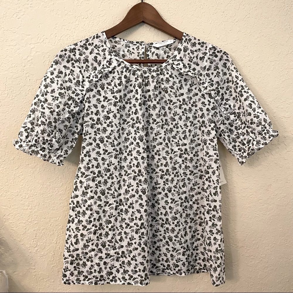 Lucky Brand Floral Balloon Sleeve Top